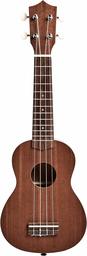 AmazonBasics Soprano ukulele paket med strängar, tuner, band och väska – 21 cm sapele