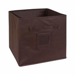 Amazon Brand - Solimo Fabric Storage Box, Medium, Brown