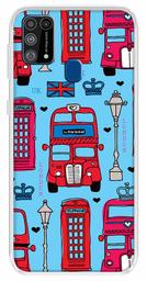 Amazon Brand - Solimo Designer Multicolor Bus Blue Pattern Printed Soft Back Case Mobile Cover for Samsung Galaxy M31