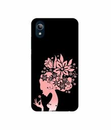 Amazon Brand - Solimo Designer Pink Color Lady Vector 3D Printed Hard Back Case Mobile Cover for Vivo Y91i