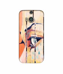 Amazon Brand - Solimo Designer Potrat On Wood 3D Printed Hard Back Case Mobile Cover for HTC One M8