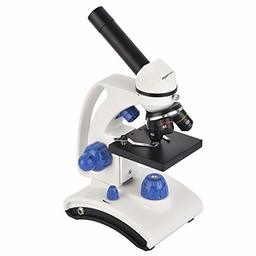 AmazonBasics Dual Light Glass Lens Metal Frame Student Microscope and Slides