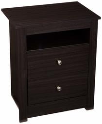 AmazonBasics Classic 2-Drawer Wood Nightstand End Table - Cappuccino