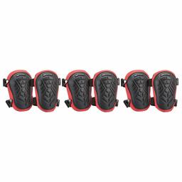 AmazonCommercial Non-Marring TPR Cap Knee Pads, 9.5 in, Black, 3 pair