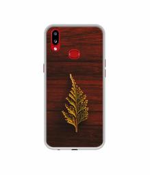 Amazon Brand - Solimo Designer Leaf on Wood UV Printed Soft Back Case Mobile Cover for Samsung Galaxy A10s