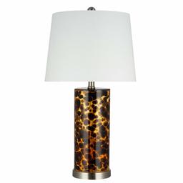 Amazon Brand – Ravenna Home Contemporary Cylindrical Glass Table Lamp, 24.5