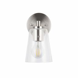 Amazon Brand – Stone & Beam Contemporary Single-Light Wall Sconce with Clear Glass Shade, LED Bulb Included, 9.25