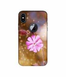 Amazon Brand - Solimo Designer Pink Flower 3D Printed Hard Back Case Mobile Cover for Apple iPhone X (Logo Cut)