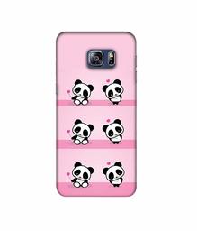 Amazon Brand - Solimo Designer Panda Pattern 3D Printed Hard Back Case Mobile Cover for Samsung Galaxy S6 Edge Plus