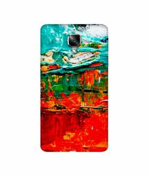 Amazon Brand - Solimo Designer Green and Orange Glass Color 3D Printed Hard Back Case Mobile Cover for OnePlus 3 / OnePlus 3T