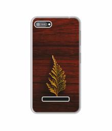 Amazon Brand - Solimo Designer Leaf on Wood UV Printed Soft Back Case Mobile Cover for Comio C1