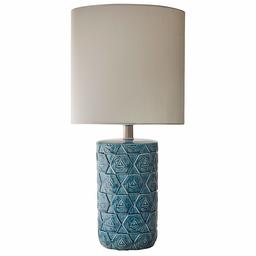 Rivet Geometric Ceramic Table Lamp with Bulb, 22.75