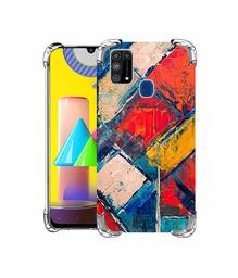 Amazon Brand - Solimo Designer Dark Multicolor Blocks UV Printed Soft Back Case Mobile Cover for Samsung Galaxy M31