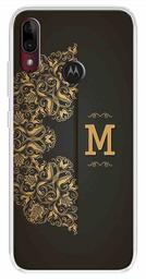 Amazon Brand - Solimo Designer Multicolor Black Pattern Alphabet-M Printed Soft Back Case Mobile Cover for Motorola Moto E6s / Motorola Moto E6 Plus