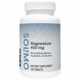 Amazon Brand - Solimo Magnesium 400 mg, 120 Tablets, Four Month Supply (Packaging may vary)