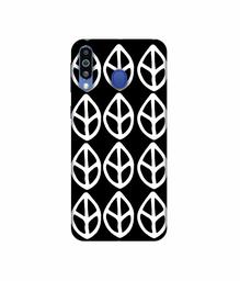 Amazon Brand - Solimo Designer White Leaf Texture 3D Printed Hard Back Case Mobile Cover for Samsung Galaxy M21