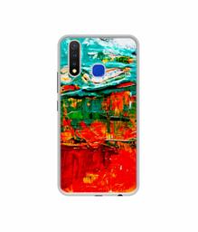 Amazon Brand - Solimo Designer Green and Orange Glass Color UV Printed Soft Back Case Mobile Cover for Vivo U20