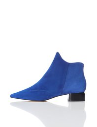 FIND Women’s Boots with Suede and Contrast Block Heel, Blue, 4 UK,20-05-03