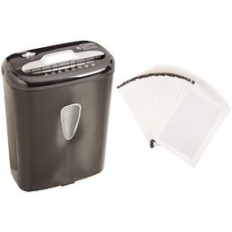 AmazonBasics 6-Sheet High-Security Micro-Cut Paper Shredder and Shredder Sharpening & Lubricant Sheets (Pack of 24) Bundle