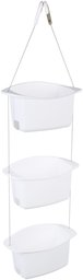 AmazonBasics - Prateleira de duche ajustável, 3 cestos, branco