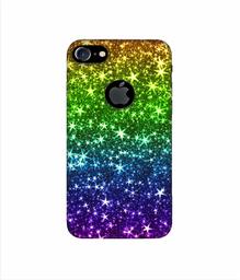 Amazon Brand - Solimo Designer Multicolor Stars 3D Printed Hard Back Case Mobile Cover for Apple iPhone 7 (with Logo Cut)