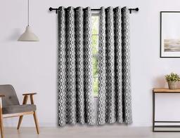 Amazon Brand - Solimo Celesta Door Curtain, 7 feet - Set of 2 (Limestone Grey)