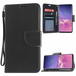 Amazon Brand - Solimo Leather Flip Cover Wallet Case for Samsung Galaxy S10e (Coal Black)