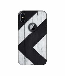 Amazon Brand - Solimo Designer Black Paint Texture on Wood 3D Printed Hard Back Case Mobile Cover for Apple iPhone X (Logo Cut)