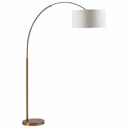 Amazon Brand – Rivet Brass Arc Mid-Century Modern Living Room Standing Floor Lamp with Bulb, 76