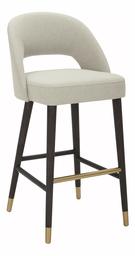 Amazon Brand – Rivet Whit Contemporary Upholstered Bar Stool with Gold Accents, 41