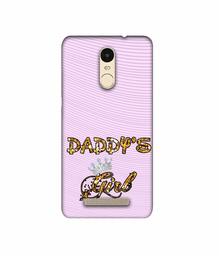 Amazon Brand - Solimo Designer Daddy's Girl in Glitter Pattern 3D Printed Hard Back Case Mobile Cover for Xiaomi Redmi Note 3