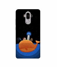 Amazon Brand - Solimo Designer Whale 3D Printed Hard Back Case Mobile Cover for Huawei Mate 9