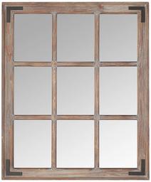 Amazon Brand – Stone & Beam Vintage Wooden 9-Grid Wall Mirror, 34.75