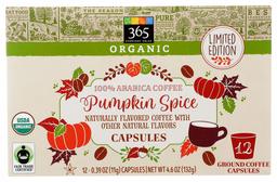 365 Everyday Value, Organic Pumpkin Spice Coffee Capsules, 12 ct