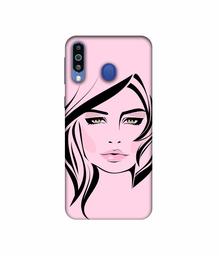 Amazon Brand - Solimo Designer Pink Lady Pattern 3D Printed Hard Back Case Mobile Cover for Samsung Galaxy M21