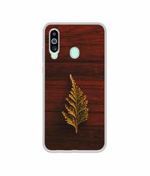 Amazon Brand - Solimo Designer Leaf on Wood UV Printed Soft Back Case Mobile Cover for Samsung Galaxy M40