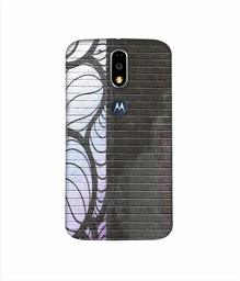 Amazon Brand - Solimo Designer Black and White Brick 3D Printed Hard Back Case Mobile Cover for Motorola Moto G4 Plus (with Logo Cut)