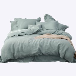 UMI 100% Linen Duvet Cover Set-155x220+1x80x80cm