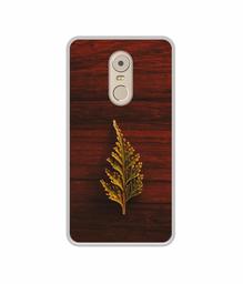 Amazon Brand - Solimo Designer Leaf on Wood UV Printed Soft Back Case Mobile Cover for Lenovo K6 Note