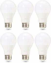 AmazonBasics 40 Watt 25,000 Hours Dimmable 520 Lumens LED Light Bulb - Pack of 6, Daylight (Renewed)