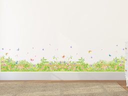 Amazon Brand - Solimo Wall Sticker for Home (Floral wilderness, ideal size on wall , 140 cm X 45 cm),Multicolor