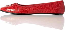 vinden. Eenvoudige gesloten teen ballet Flats,Rood,7 UK