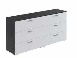 Amazon Brand - Movian Kolva Chest of 6 Drawers, 40 x 160 x 76.5cm, Dark Grey/White