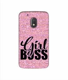 Amazon Brand - Solimo Designer Girl Boss On Pink Sparkle 3D Printed Hard Back Case Mobile Cover for Motorola Moto G4 Play