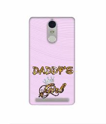 Amazon Brand - Solimo Designer Daddy's Girl in Glitter Pattern 3D Printed Hard Back Case Mobile Cover for Lenovo K5 Note