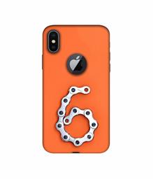 Amazon Brand - Solimo Designer Number Six 3D Printed Hard Back Case Mobile Cover for Apple iPhone X (Logo Cut)