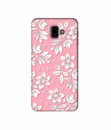 Amazon Brand - Solimo Designer White Flower Pattern 3D Printed Hard Back Case Mobile Cover for Samsung Galaxy J6 Plus