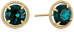 Amazon Collection10k Gold Made with Swarovski Birthstone May Stud Earrings