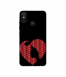 Amazon Brand - Solimo Designer Heart Shape Lady with Glitter 3D Printed Hard Back Case Mobile Cover for Motorola One Power