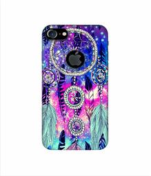 Amazon Brand - Solimo Designer Round Wall Hanging Pattern 3D Printed Hard Back Case Mobile Cover for Apple iPhone 7 (with Logo Cut)